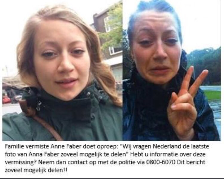 aryanparsamusic's tweet photo. Familie vermiste #AnneFaber doet oproep: "Wij vragen Nederland de laatste foto van Anna Faber zoveel mogelijk te delen"  RT DIT voor Anne ! https://t.co/uwGbDGEd3j