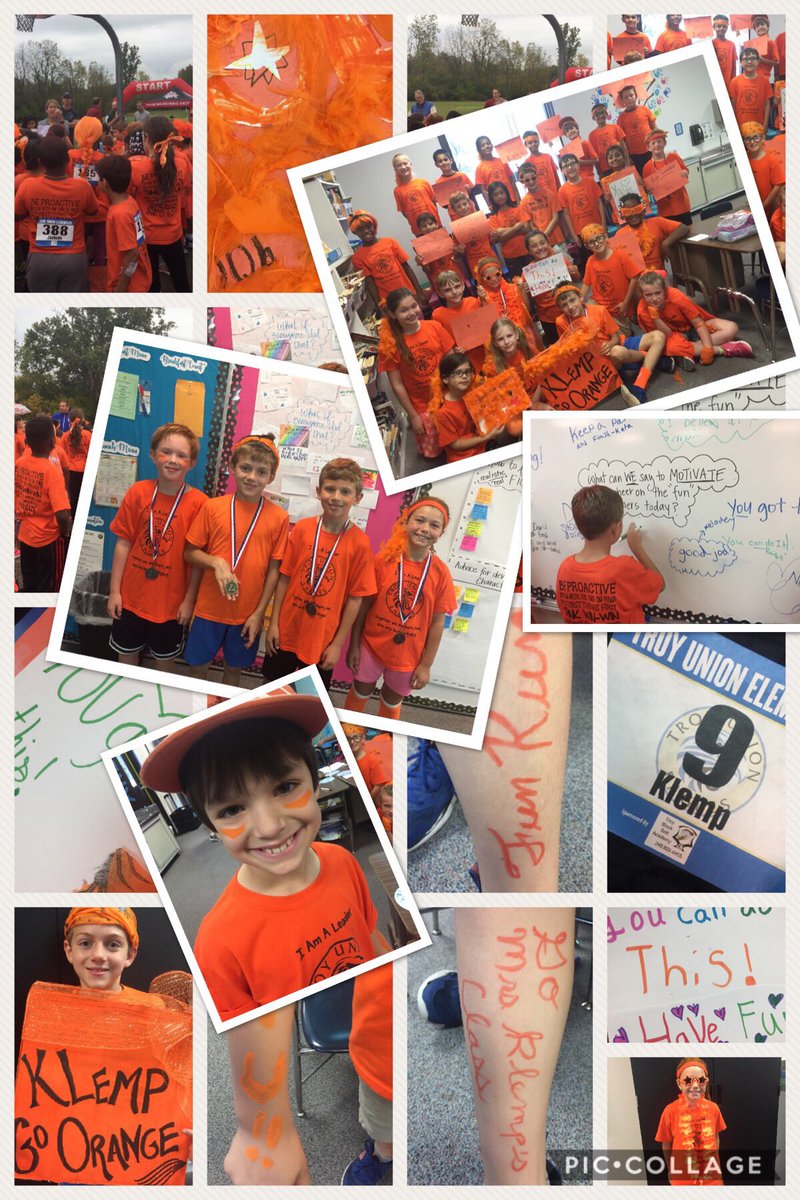 DawnKlemp's tweet photo. #funrun2017 #troyunion #grit #youcan #liftothersup #orange #gofourthgrade #keepmovingforward https://t.co/CvvT3C46Do