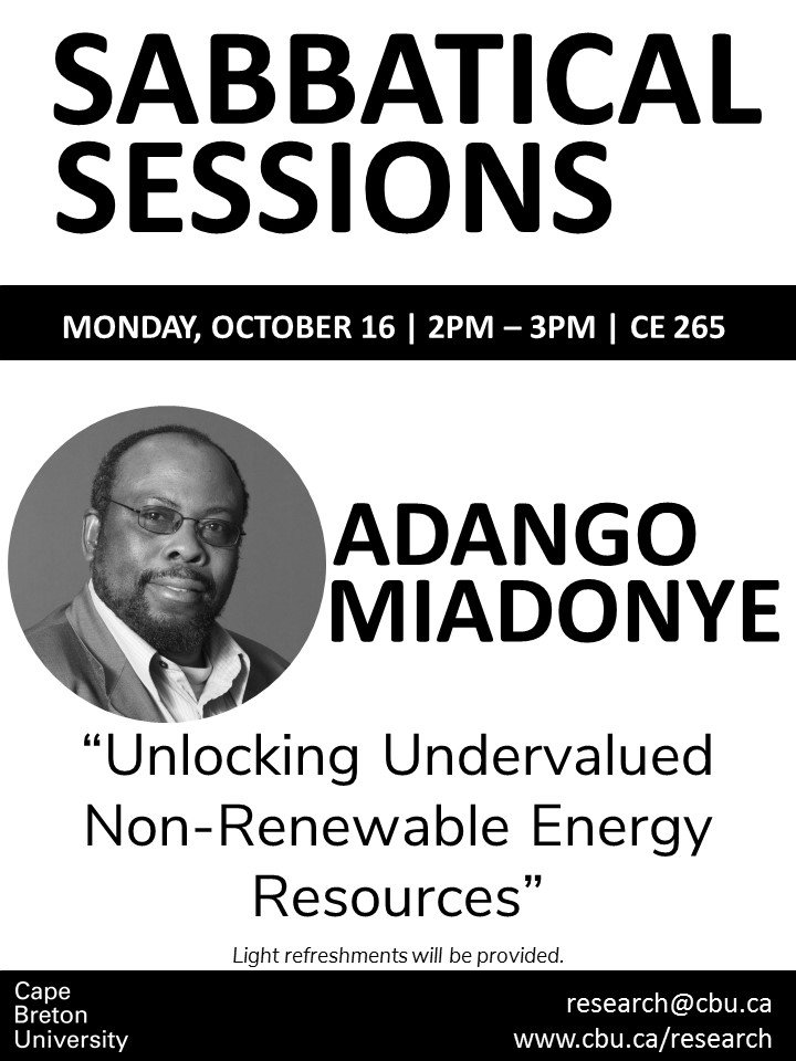 CBUChemistry's tweet photo. Invitation to Sabbatical Presentation of Dr. Adango Miadonye at CBU on Mon Oct 16 2-3p, CE265. #thisiscbu @cburesearch @cbuniversity https://t.co/fP8ijVcyy5