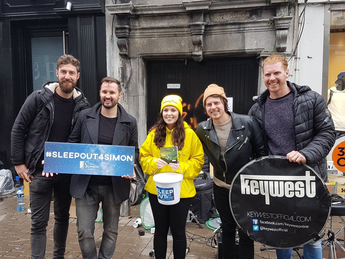 Thank you so much to <a href="/Keywestofficial/">Keywest</a> who donated over €600 from their albums sales made on Shop St today in support of #sleepout4simon