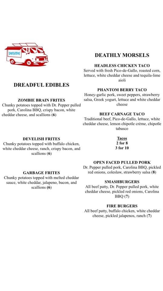 Haunted_Heck's tweet photo. Smash Time food truck will be with us tomorrow Saturday Oct. 7!!! Gotta try these awesome munchies! #SmashTime #HecksHauntedHouse https://t.co/x6h5UPIpPC