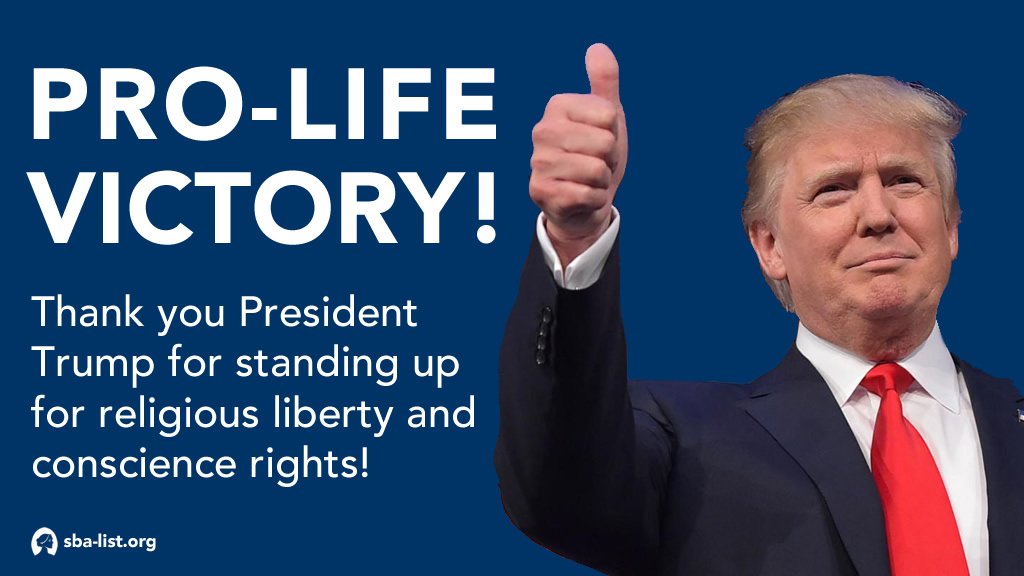 sbaprolife's tweet photo. Thank you President @realDonaldTrump! 👏👏👏 https://t.co/dunLScLwL7 #ProLife https://t.co/8EQV39DPdI