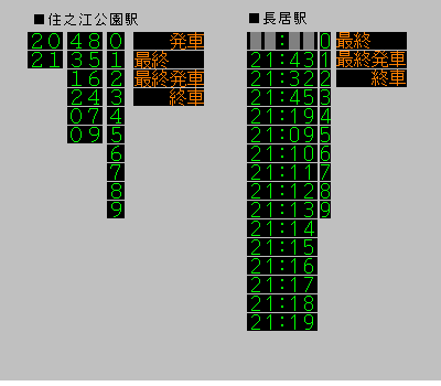 Yoshi 大阪市バス 住之江公園駅 長居駅バス発車案内ledの表示ひと通り再現した Yoshi 大阪市バス 住之江公園駅 長居駅バス発車案内ledの表示ひと通り再現した