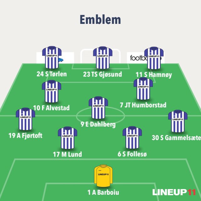 Emblems 11 mot Bergsøy.