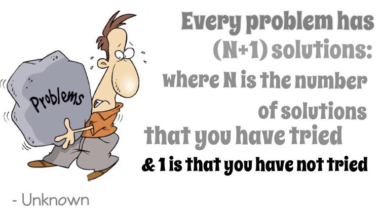 SanatThakkar's tweet photo. Every problem has N+1 Solutions:
#quote #Unknown ✍️ https://t.co/7yJSNX8GVS