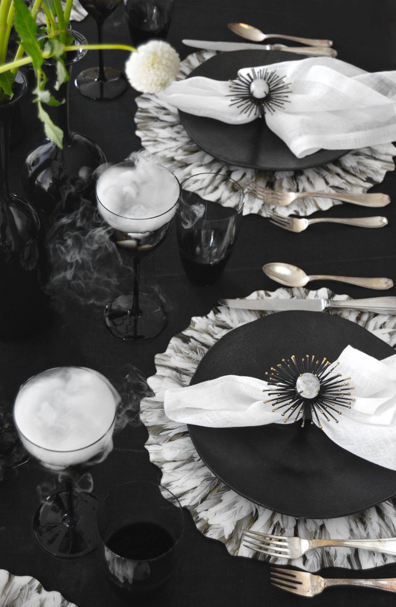 KIMSEYBERT's tweet photo. Happy Friday! Kick off your weekend with a quick read about our Hauntingly Refined Halloween table! https://t.co/jLo5gLh9rb ๐ท #dressingthetable https://t.co/TQAtKZdgSv