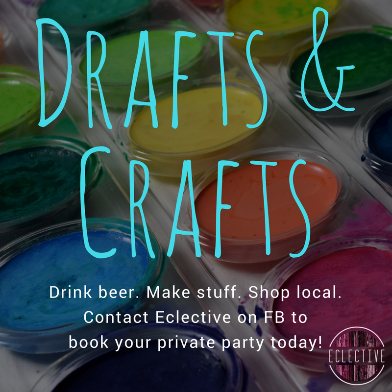 ShopEclective's tweet photo. Private Drafts and Crafts! $45/person = 2 beers/wine, choice of craft, music, &amp; fun. #WorldSmileDay #TellMeSomethingGood #shoplocal #friyay https://t.co/OiBO5YQQrY