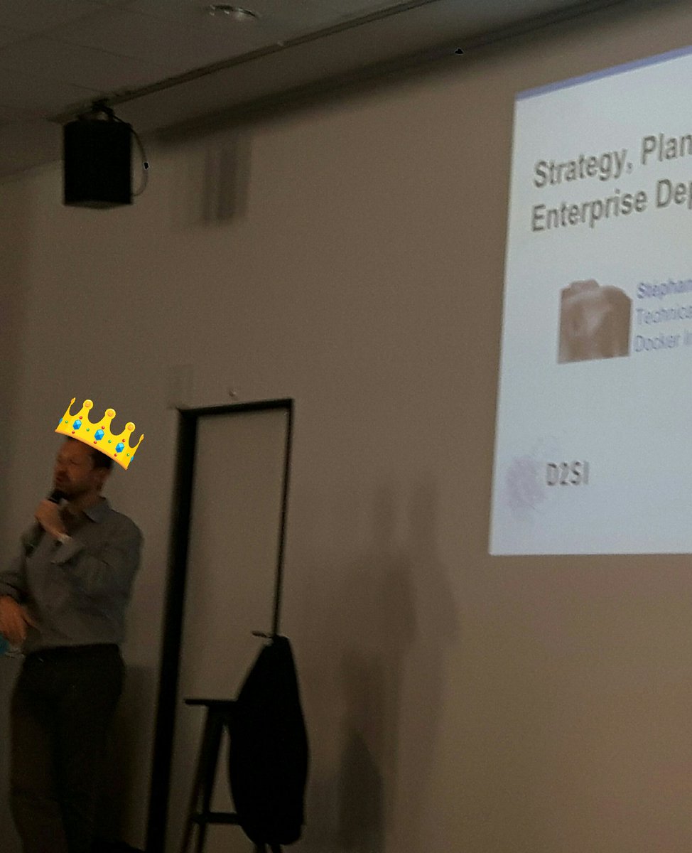 Let's start the afternoon with questions about #Docker security and gouvernance <a href="/TIADParis/">Automation Day</a> #TIADCamp <a href="/swoillez/">Stéphane Woillez</a>