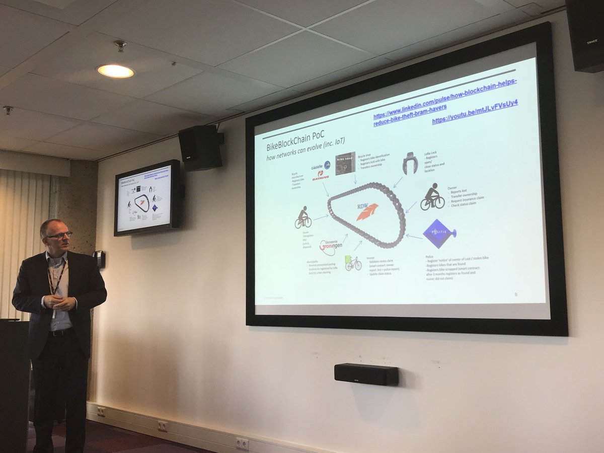 DennisPrang's tweet photo. Cool Proof of Concept on Blockchain  incl. IoT that is not in production (yet) to reduce a typical Dutch issue; BIKETHEFT #WIOTCTY2017 https://t.co/zrNxXr6p9i