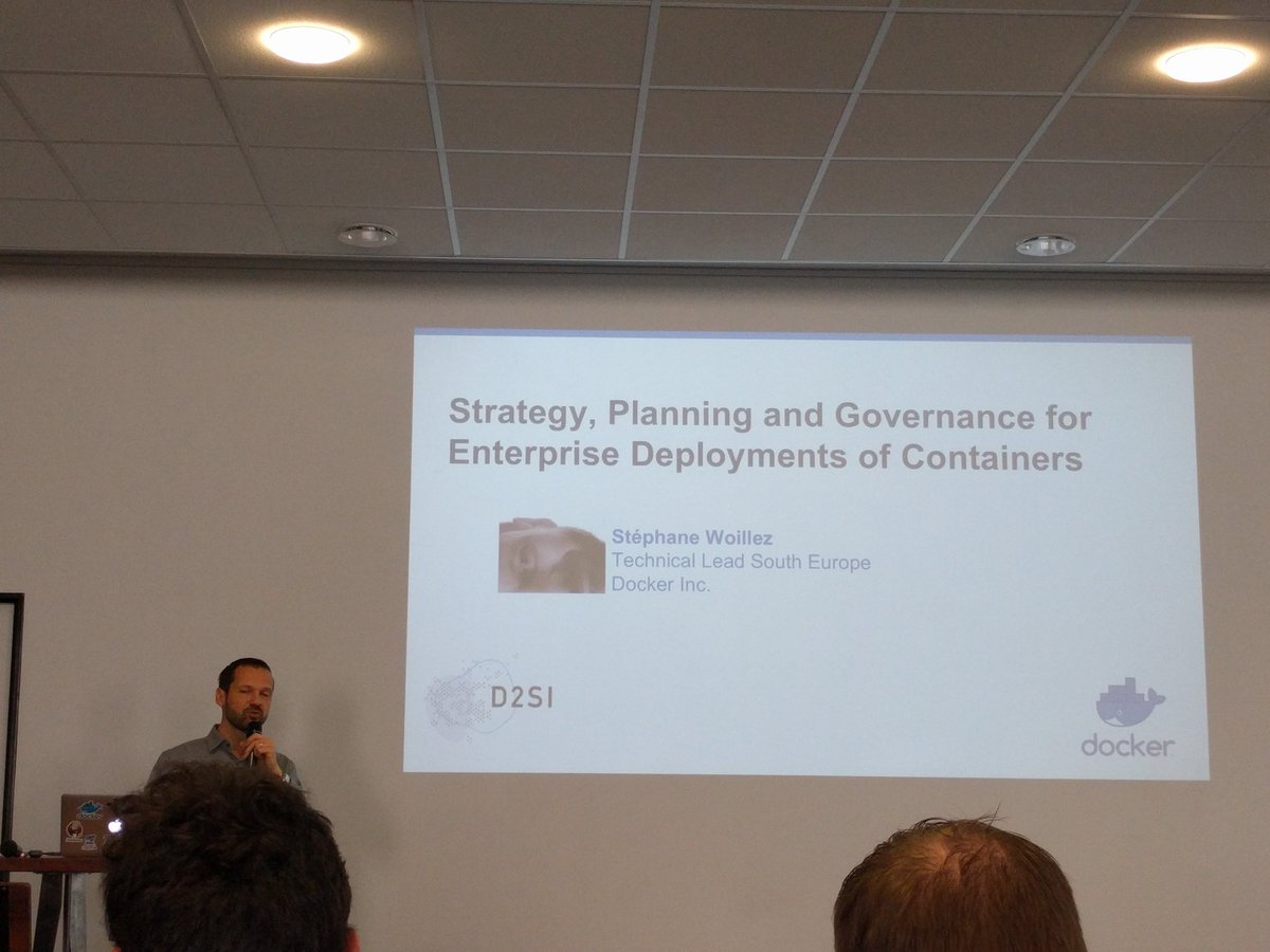 AWSLille's tweet photo. Comment déployer docker à large échelle par un leader technique chez @Docker. On parle stratégie au #tiadcamp @TIADParis https://t.co/5s3CPfVhY1