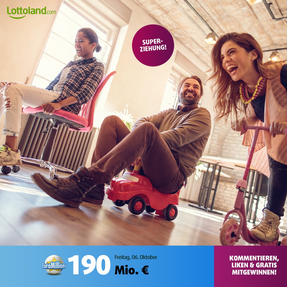 Lottoland's tweet photo. Noch wenige Stunden bis zur 190 Mio. € #Superziehung! Holen wir uns den #Superpot! #EuroMillions
💬 Kommentieren, 🔄 retweeten & mitgewinnen! https://t.co/k8MTnTLlYB
