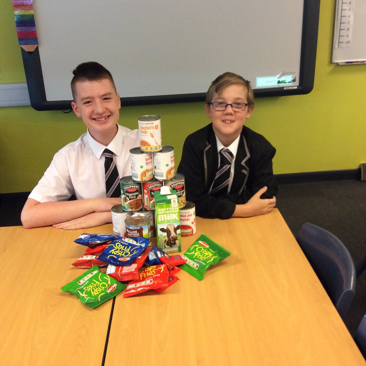 MissWallaceWLA's tweet photo. 9RWEs food bank contributions for this week :) @wlasc @NLFoodbank #tintower #foodbank #donations #charity #AldiMakesYouSmile https://t.co/CeQieymMW9