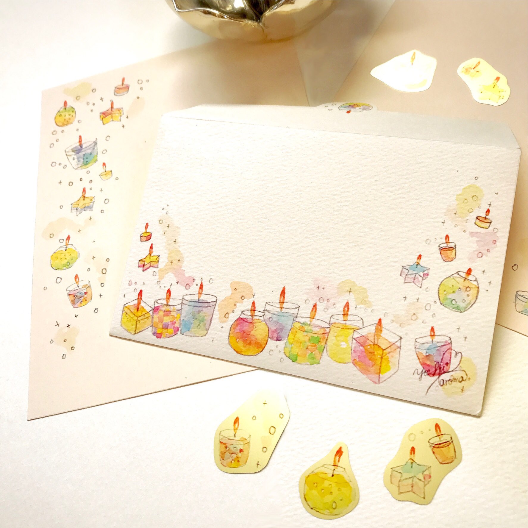 Aroma Ar Twitter Minneで新作 Candles 2 のレターセットをリリースしました 今度のろうそくは元気 Amp カラフル T Co 86nz1bapnb レターセット ハンドメイド 水彩 キャンドル ミンネ イラスト イラストレーター T Co Yc7p414mrk Twitter