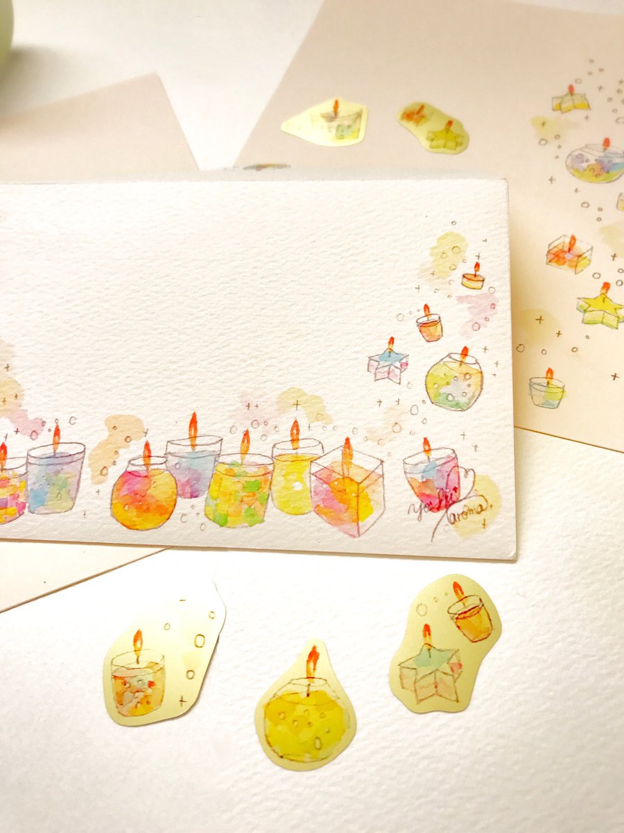 Aroma Ar Twitter Minneで新作 Candles 2 のレターセットをリリースしました 今度のろうそくは元気 カラフル T Co 86nz1bapnb レターセット ハンドメイド 水彩 キャンドル ミンネ イラスト イラストレーター T Co Ayfqprig9s