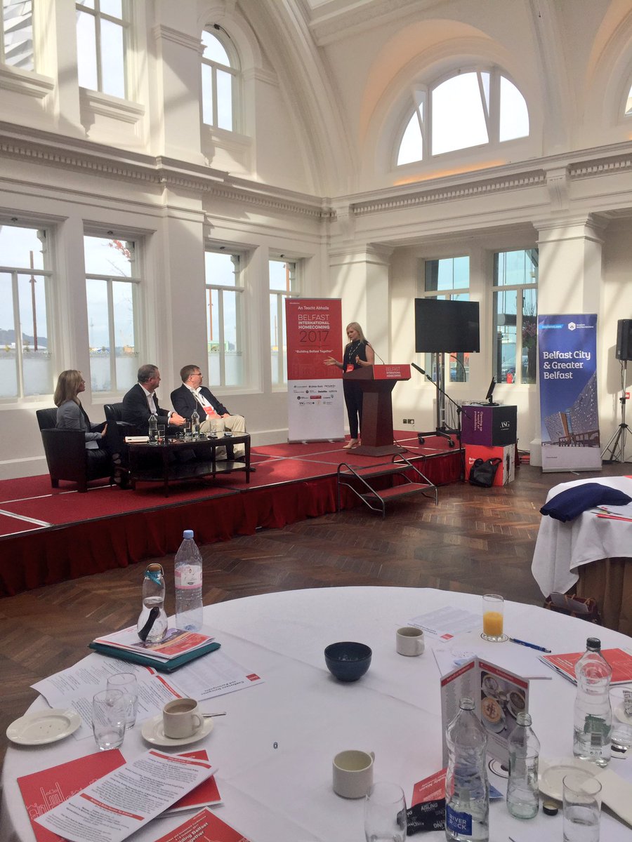 IrishCentral's tweet photo. Nuala Murphy of @momenthealthapp first start-up to pitch to the Dragons at Belfast International Homecoming #buildbelfast https://t.co/DZCpnUVMlC