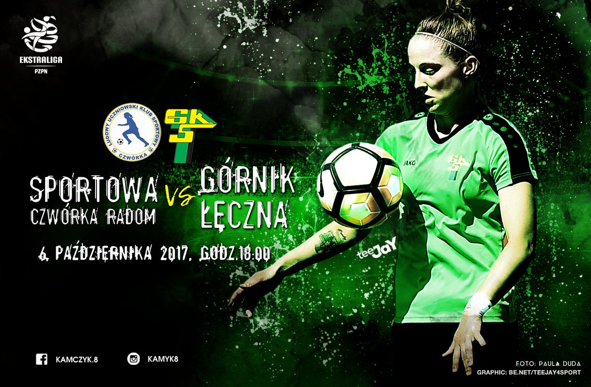 LysekTomasz's tweet photo. Kolejna grafika dla Eweliny Kamczyk! Sportowa Czwórka Radom vs @gksgornikleczna w ramach Ekstraligi Kobiet PZPN. Do boju Górniczki! #Kamczyk https://t.co/HswMU4ac86