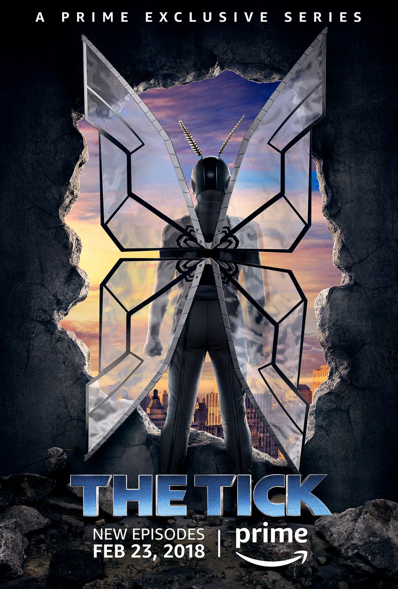 TheTickTV's tweet photo. Time to return Destiny's call. New episodes of #TheTick available to stream on 2/23 exclusively with your Prime membership. https://t.co/2v45L7wZQQ