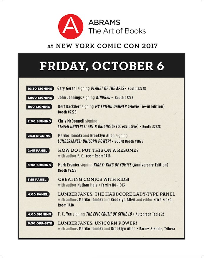 Feelin' good because it's Friday and Day 2 of @NY_Comic_Con! #NYCC Our schedule: bit.ly/2xgYEWf