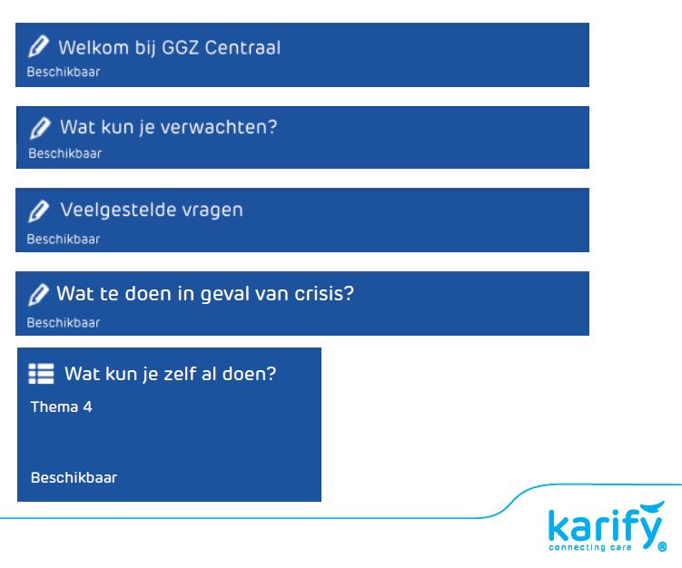 GGZCentraal's tweet photo. GGz Centraal bouwt samen met #Karify aan een cliëntportaal. Alle informatie veilig op 1 plek: https://t.co/z31vKspvLt https://t.co/Sa8b3vuQTm