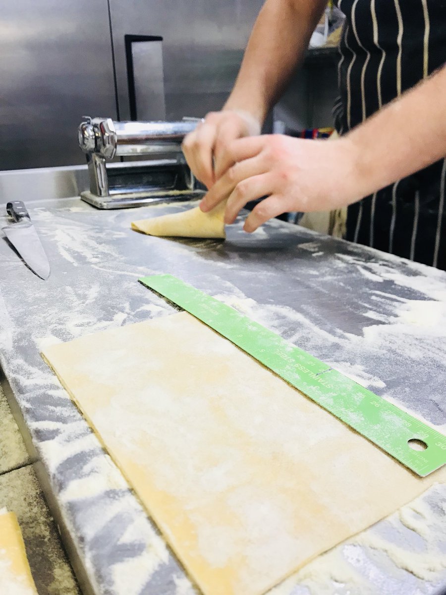 rocpool's tweet photo. Who knew a ruler was so essential when making pasta ? #papperdelle #freshflavours @rocpool https://t.co/c2CGkClNYd