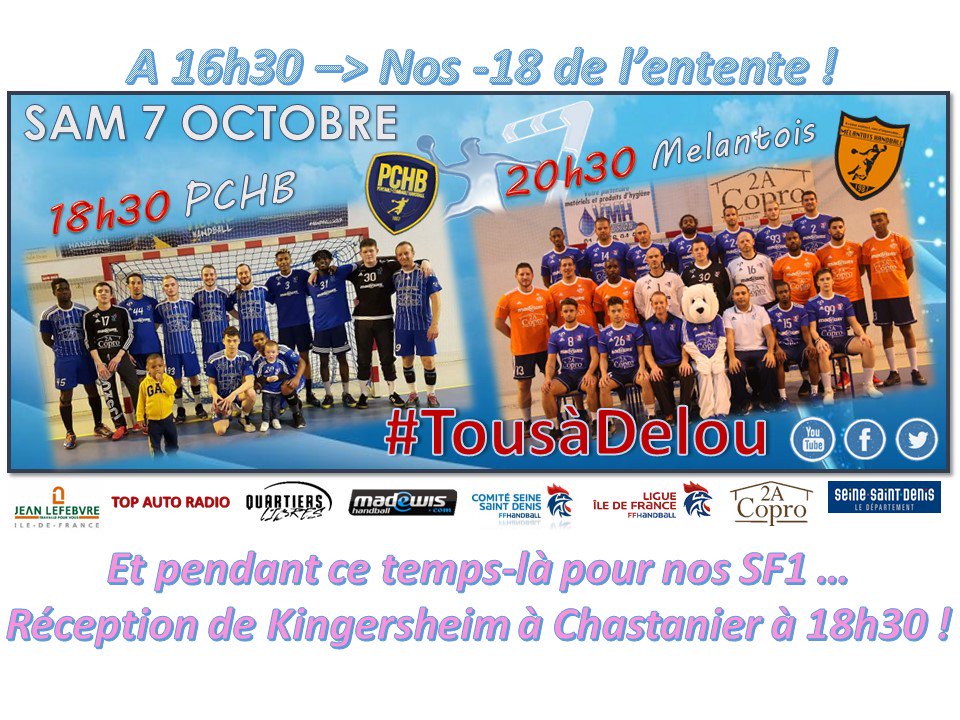 VillemombleHB93's tweet photo. Ce samedi 7 octobre à #GymnasePaulDelouvrier !!! Venez nombreux faire du bruit à la maison !!! #TousàDelou #GoVHB #GoSud93HB https://t.co/QUwJzZ3Kcl