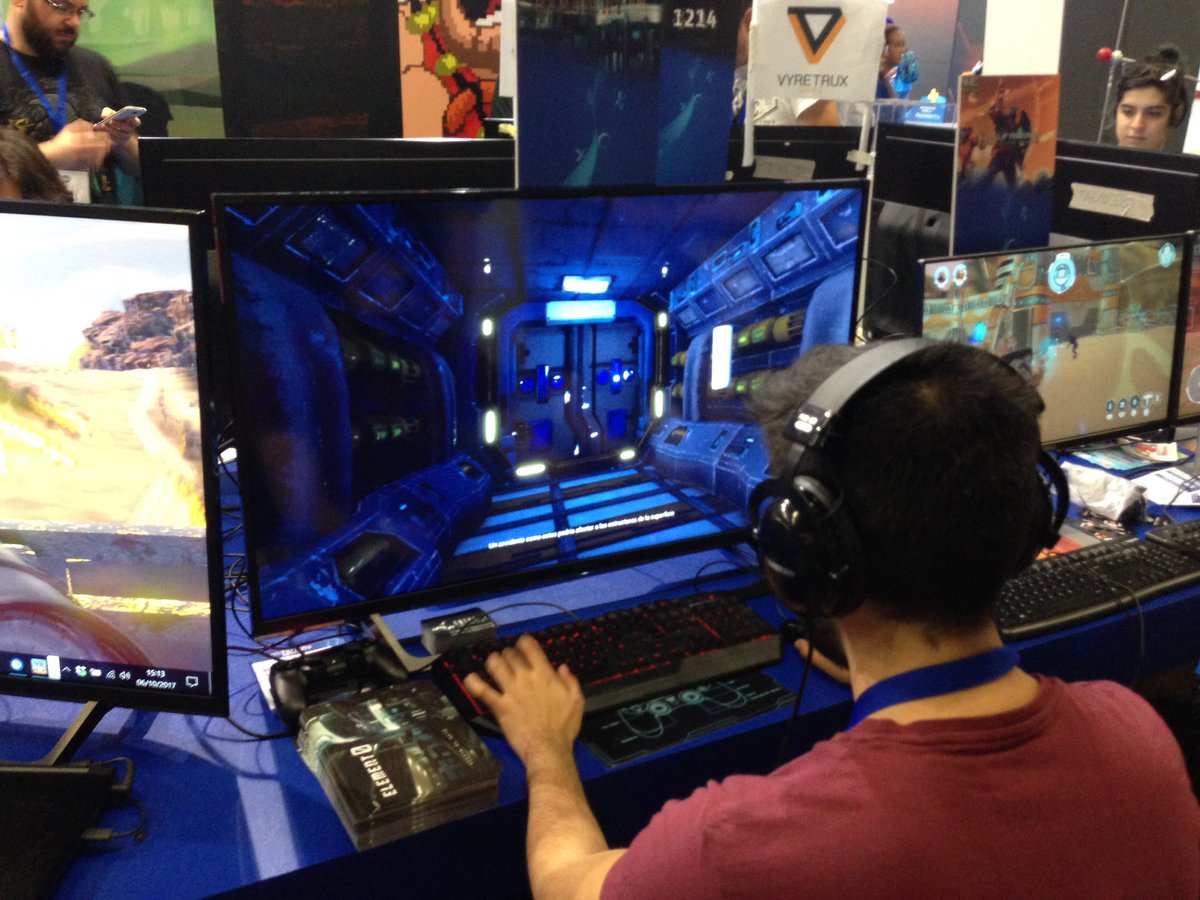 entropygames_'s tweet photo. ¡Aquí seguimos en la @BCNGamesWorld! Nuestros compañeros de @tesserastudios andan probando #Element0. ¿A qué esperáis a venir a jugarlo? https://t.co/5mThGi9cpp