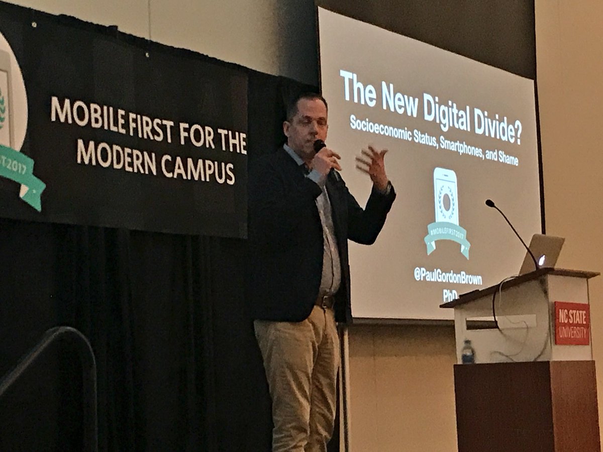josieahlquist's tweet photo. .@paulgordonbrown opening up the @GuidebookEDU #mobilefirst2017 conference about the new digital divide https://t.co/riP4C0vkSe