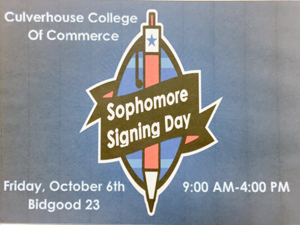 If you're a Sophomore and need to be advised, come to 23 Bidgood today for Sophomore Signing Day!@culverhouse