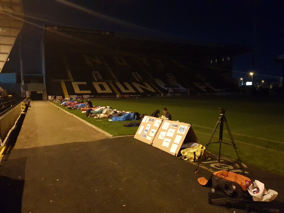 JamesBromley5's tweet photo. It's the morning after the night before. Well done everyone who took part in the  @The_CEOSLEEPOUT. Total so far: 70k... amazing thank you! https://t.co/8qlwbLYA4l