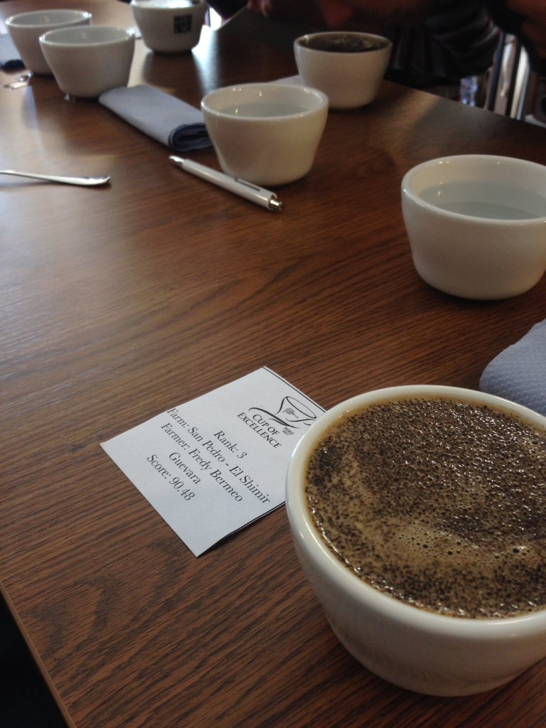 Tasting some Cup of Excellence from Peru and Colombia. @BadgerAndDodo should we get some? 😏