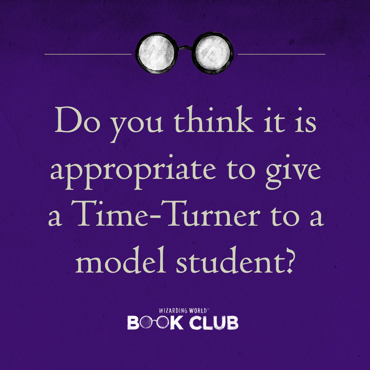 wwbookclub's tweet photo. Is the Time-Turner a dangerous tool in the hands of a teenager, even if that teenager is Hermione? https://t.co/FYcWwxnqYk