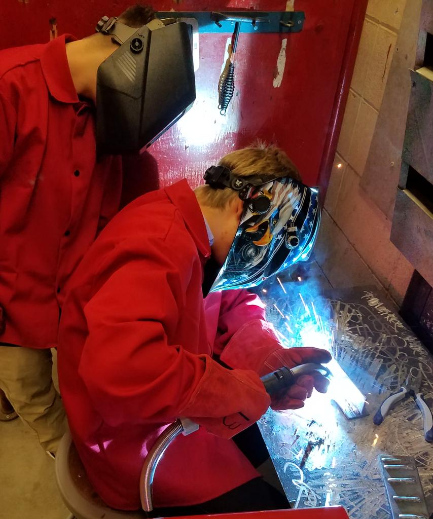 AhstechE's tweet photo. Today is #NationalManufacturingDay, our Engineering students celebrated by welding. #Addingtoolstoyourtoolbox https://t.co/0i44KQjzJ5