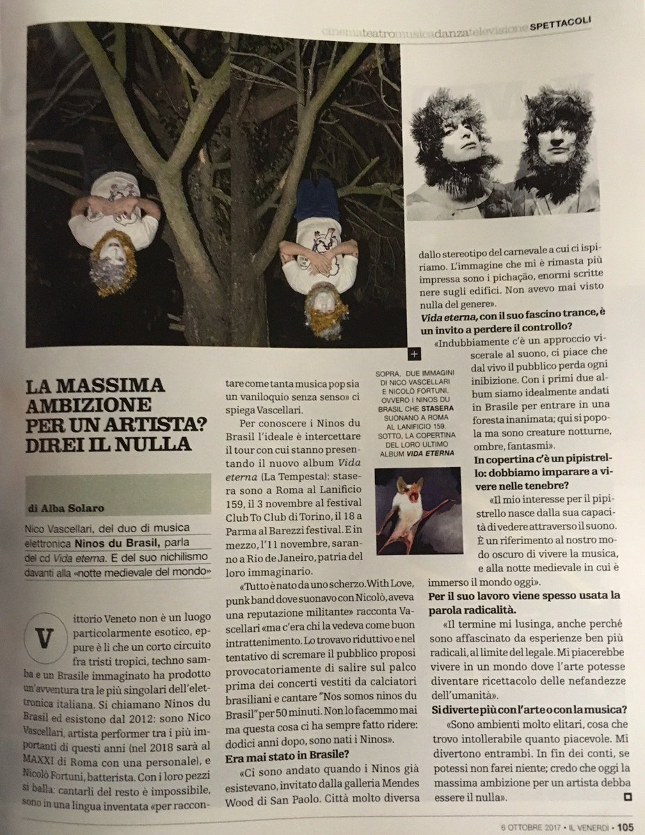 Goodfellas_it's tweet image. #Stasera @ninosdubrasil #live @Lanificio #Roma159.
Info @Spring_Attitude 
@tempestadischi