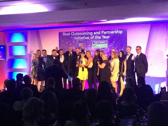 BigDiffScheme's tweet photo. Great way to end the week! We won Best Outsourcing &amp; Partnership Initiative of the Year Award #UtilityTelecomsAwards @CoventryCA @stwater https://t.co/nGqbbgM82p