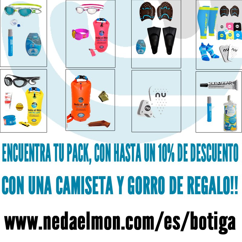 Consigue hasta un 10% de descuento y una camiseta comprando un pack según tus necesidades nedaelmon.com/ca/Botiga/Cata… @nedaelmonshop <a href="/NedaelMon/">Neda el Món - Swim the World</a>