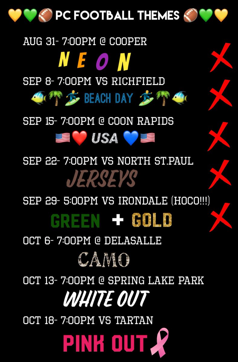 PCThemes2017's tweet photo. Everyone come out to DeLaSalle tonight at 7 wearing CAMO to cheer on your football boys 💚💛 https://t.co/zTaup7R1hO