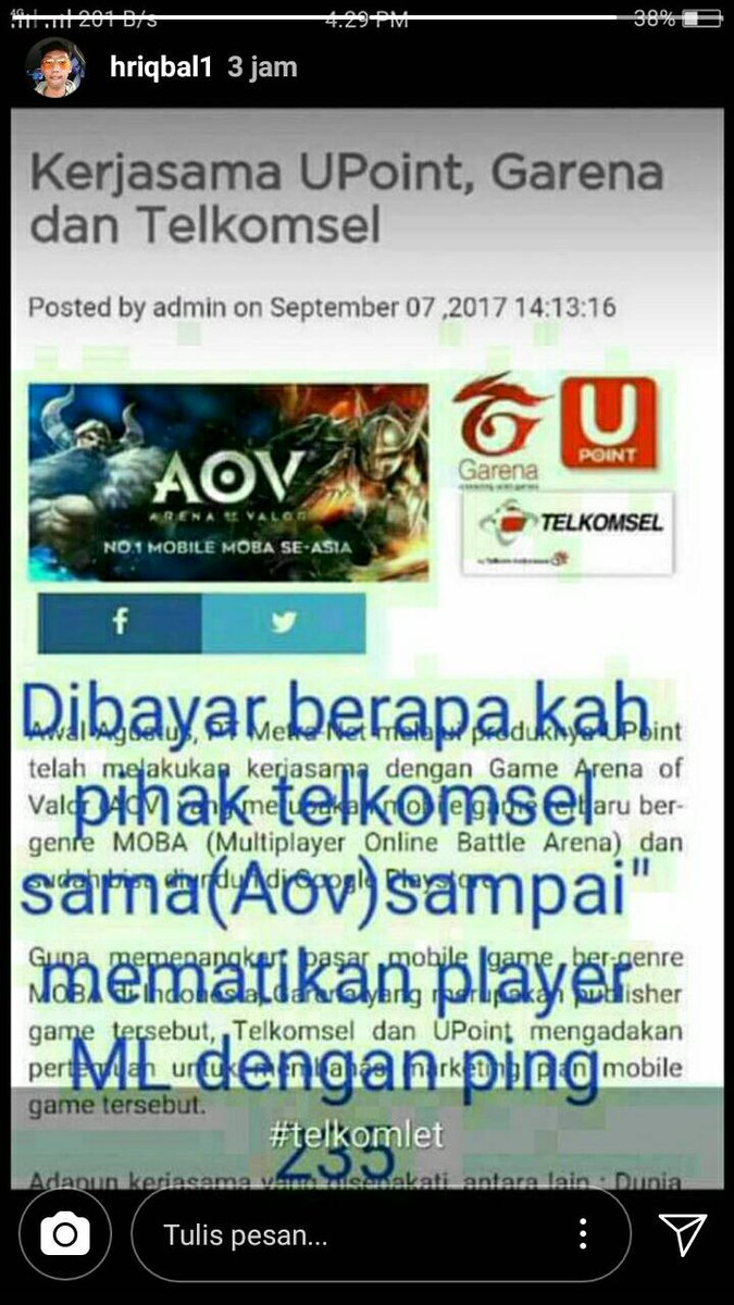 FajarMMustopa's tweet photo. Telkomsel gangguan apa sedang ada peningkatan sistem atau sabotase untuk mematikan player mobile legend? @Telkomsel https://t.co/BKMkAXyq1L