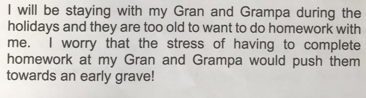 Pupils wrote persuasive letters to me trying to avoid receiving holiday homework.... #target-achieved!!! #audience and #purpose