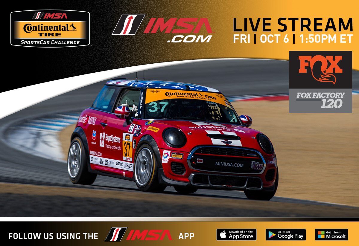 James_Vance's tweet photo. We roll off P9 in the 37 @Exposystms @MINIUSA JCW. Green flag drops at 1:50pm!! #MINI #MINIJCW #exposystems #CTSC #FOXFactory120 https://t.co/iPywkpwSuQ