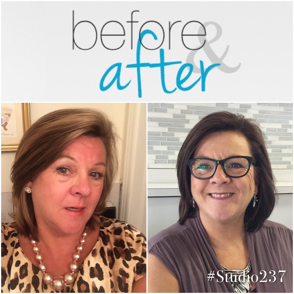 Studio237Salon's tweet photo. Shirleyโs new look by our newest salon member Avery! #Studio237 #Matrix #goodbyeblonde #hellobrunette #beforeandafter #AverySouthorn237 https://t.co/l10qU3dify