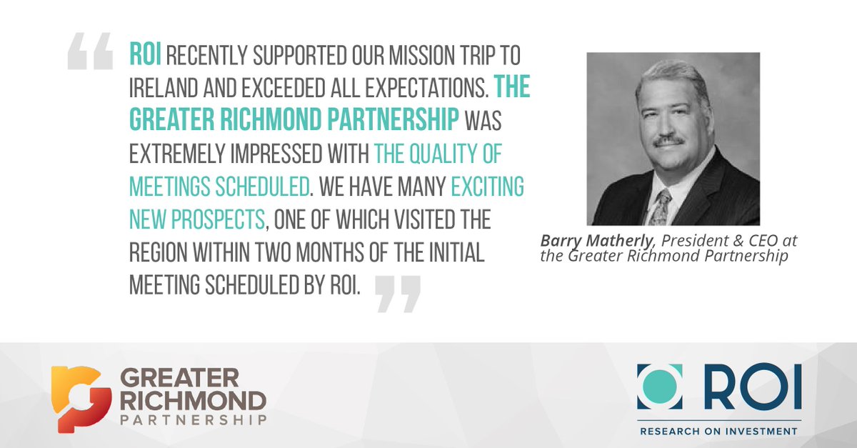 ResearchOnInvestment (@roivision) on Twitter photo Another great testimonial from one of our highly valued clients. Thanks for the kind words, <a href="/grpva/">Greater Richmond Partnership</a>! researchoninvestment.com/services/ Another great testimonial from one of our highly valued clients. Thanks for the kind words, <a href="/grpva/">Greater Richmond Partnership</a>! researchoninvestment.com/services/