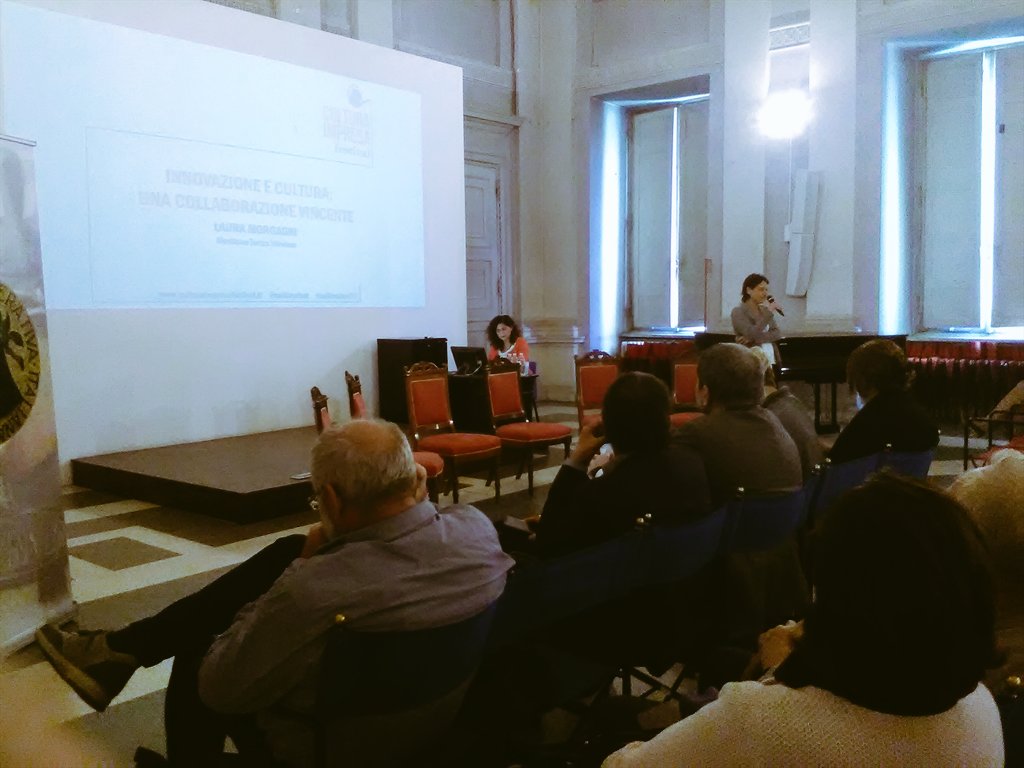 cultimpfest's tweet photo. "Innovazione e cultura:una collaborazione vincente" ce ne parla Laura Morgagni, Torino Wireless #cultimpfest17 https://t.co/RBgdjKJt58