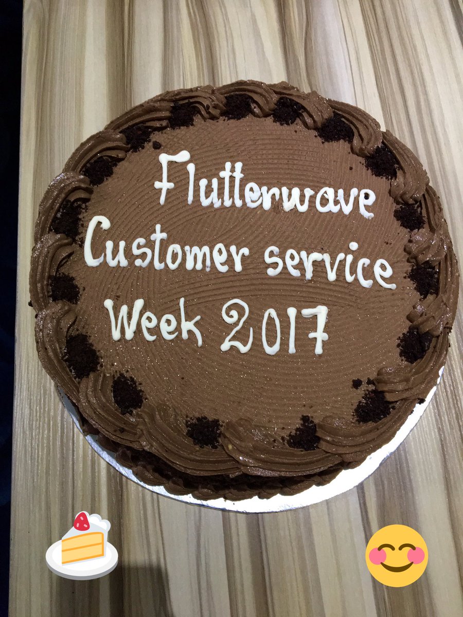 theflutterwave's tweet photo. We're celebrating the last day of Customer Service Week with something sweet 🎂 #CustomerServiceWeek2017 #Flutterwavecares https://t.co/d59RWgjClW