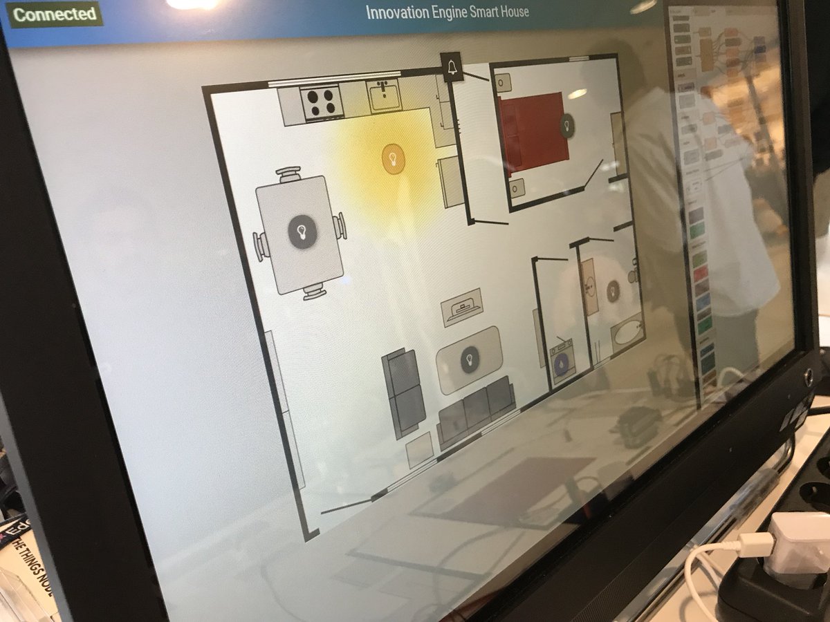 CstephanieC's tweet photo. The house of the future is now! Hands on demo on how to use #iot to automate your home #WIOTCTY2017 https://t.co/I0Nnv15Rse
