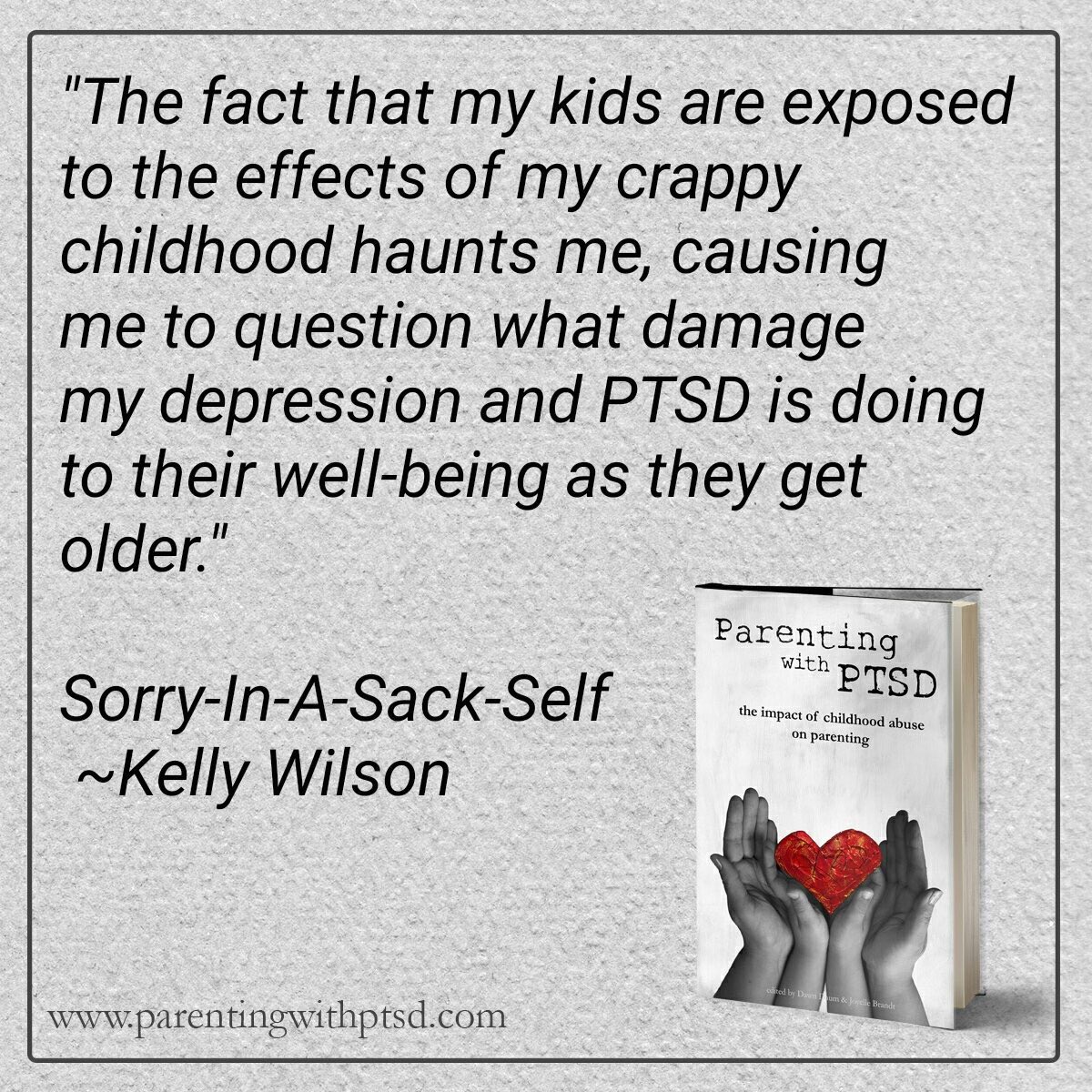 ParentingwPTSD's tweet photo. Contributing author @KW_Writes of @PTSD_Parent on #parentingwithptsd https://t.co/ZYqF6sWIzd