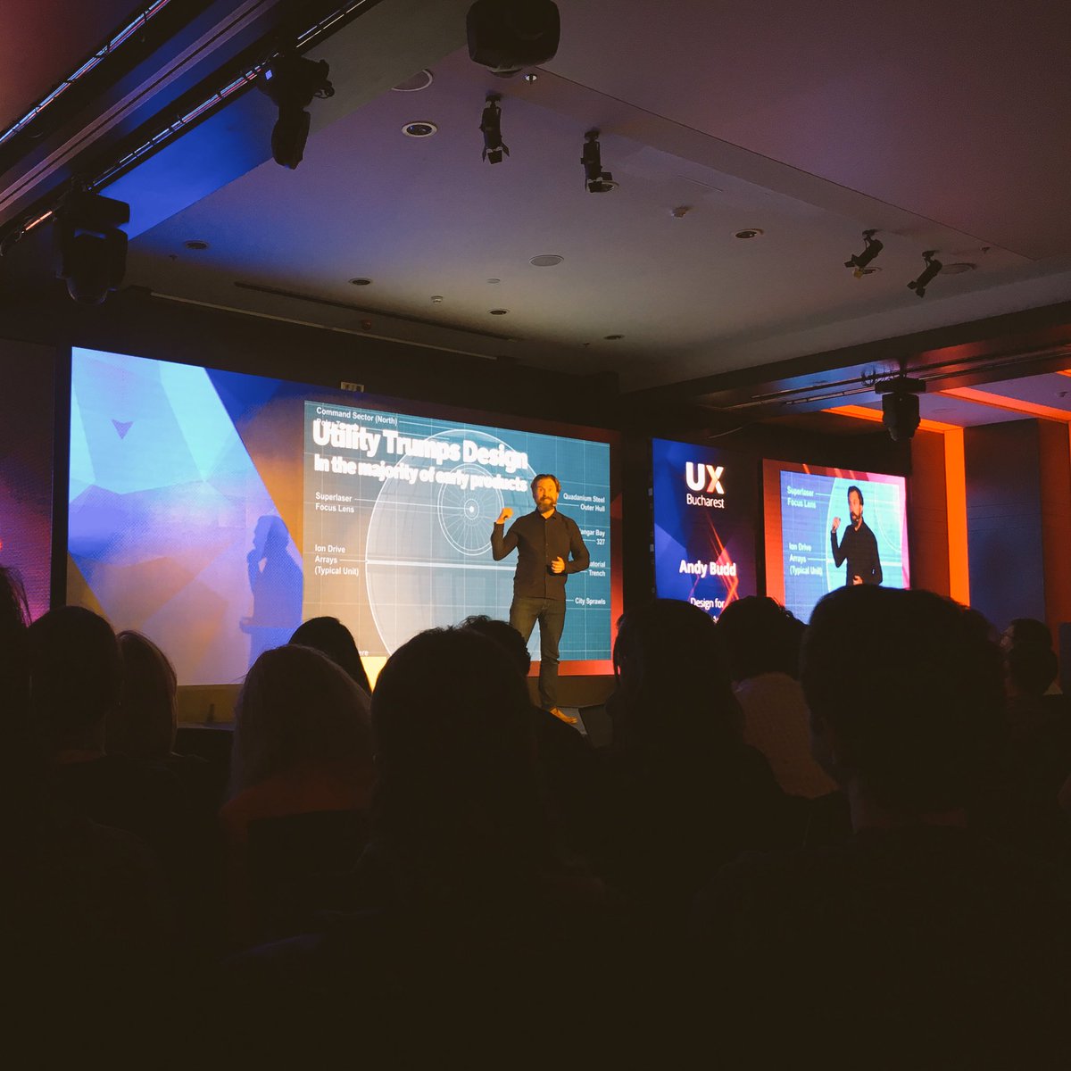 ionnuion's tweet photo. @andybudd on the stage of @UXBucharest talking about #Design for Competitive Advantage
#ux #uxdesign #uxbucharest https://t.co/1LGNs9biRf