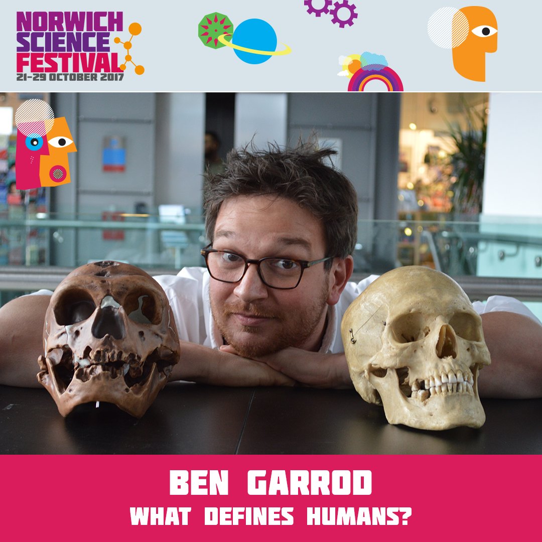 TheForumNorwich's tweet photo. Are humans unique? @Ben_garrod asks 'What Defines Humans? @NorwichSciFest Wed 25 Oct - book your tickets >> https://t.co/5EFYcEcgv2 https://t.co/9jwQpHhpiC