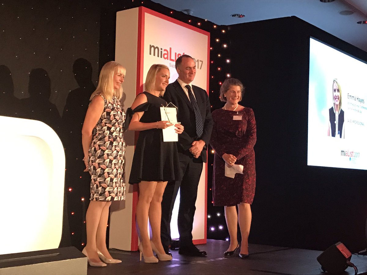 marc_webster's tweet photo. @HallWhittlebury #yay @Emmseyh won Sales Professional at the #miaList17 #yayagain https://t.co/lgYWg2EE5g