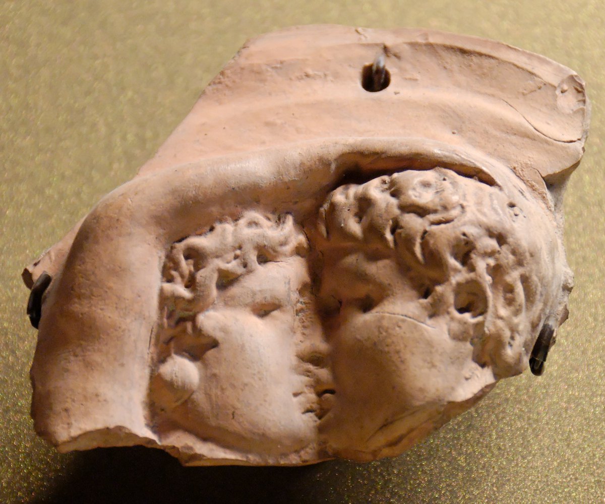 carolemadge's tweet photo. Fragment of an Oscillum depicting a couple kissing. From Tarsus #Cilicia. Mark Antony and Cleopatra? https://t.co/MFguCkgBoZ