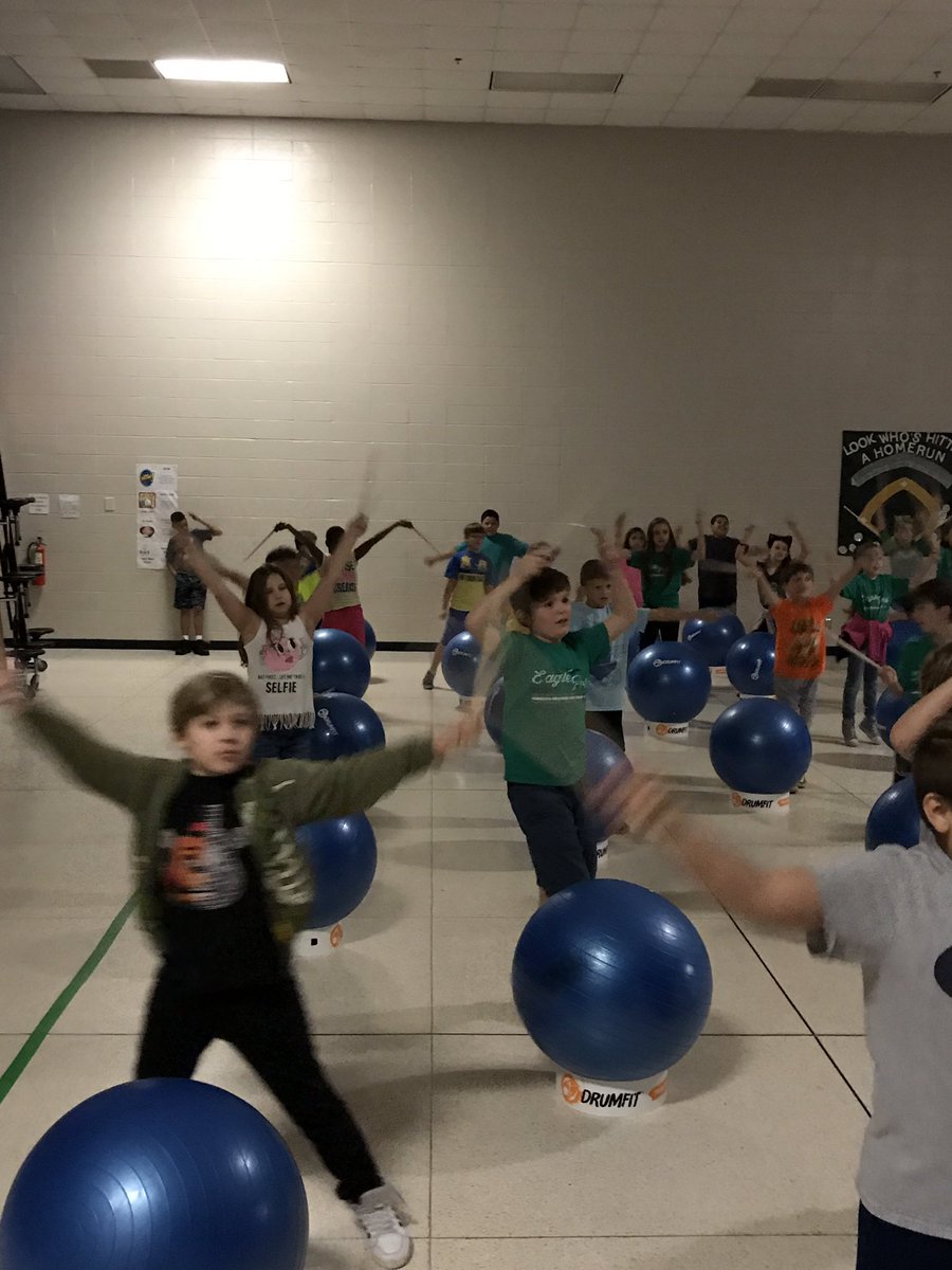 egelibrary's tweet photo. Join the fun #FlexableFriday #Drumfit Music Art PE Library Cooperation = fun for all!#thehumblelibrarian https://t.co/vR6IIAeydZ